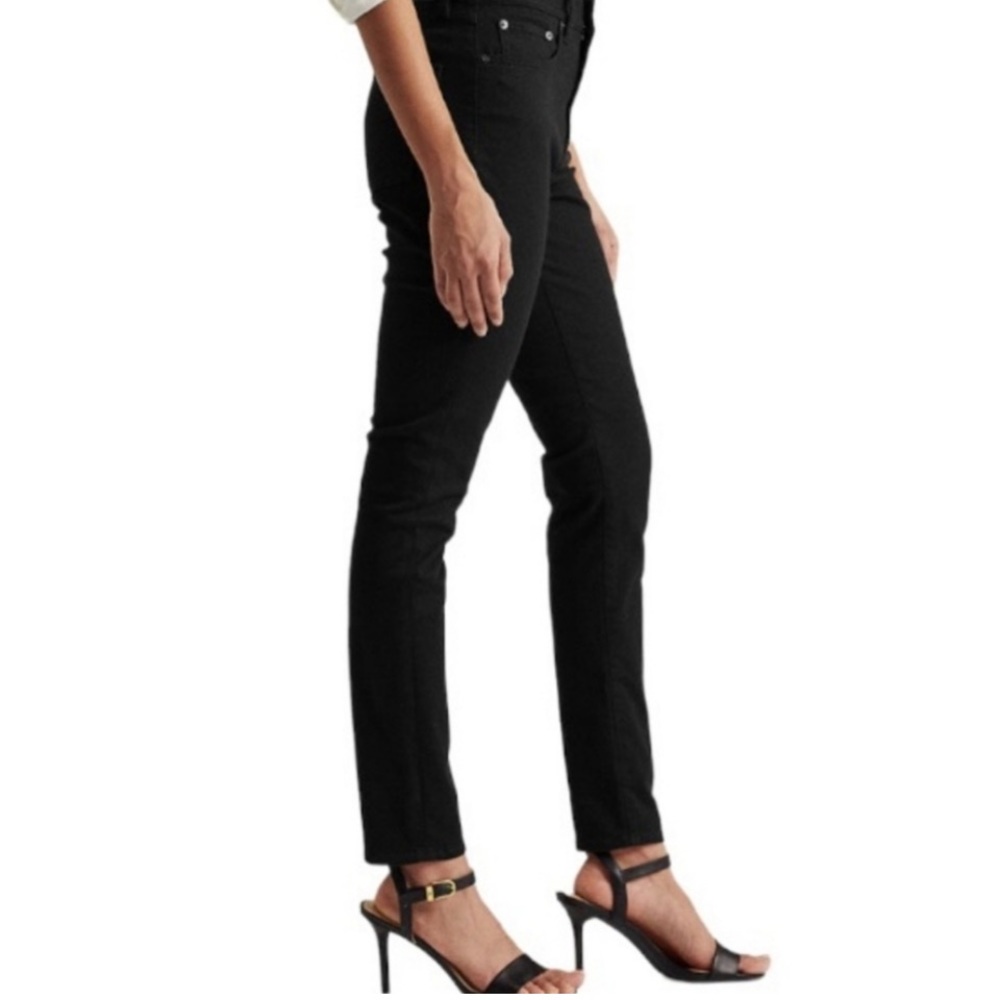 Ralph Lauren Highrise Skinny Ankle Superstretch Black Jeans, 16, NWT